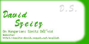 david szeitz business card
